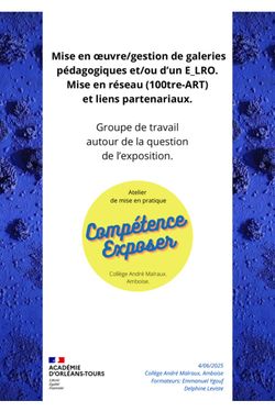 Groupe de travail compétence exposer.